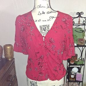 Madewell Floral Red Women's Top Size 8